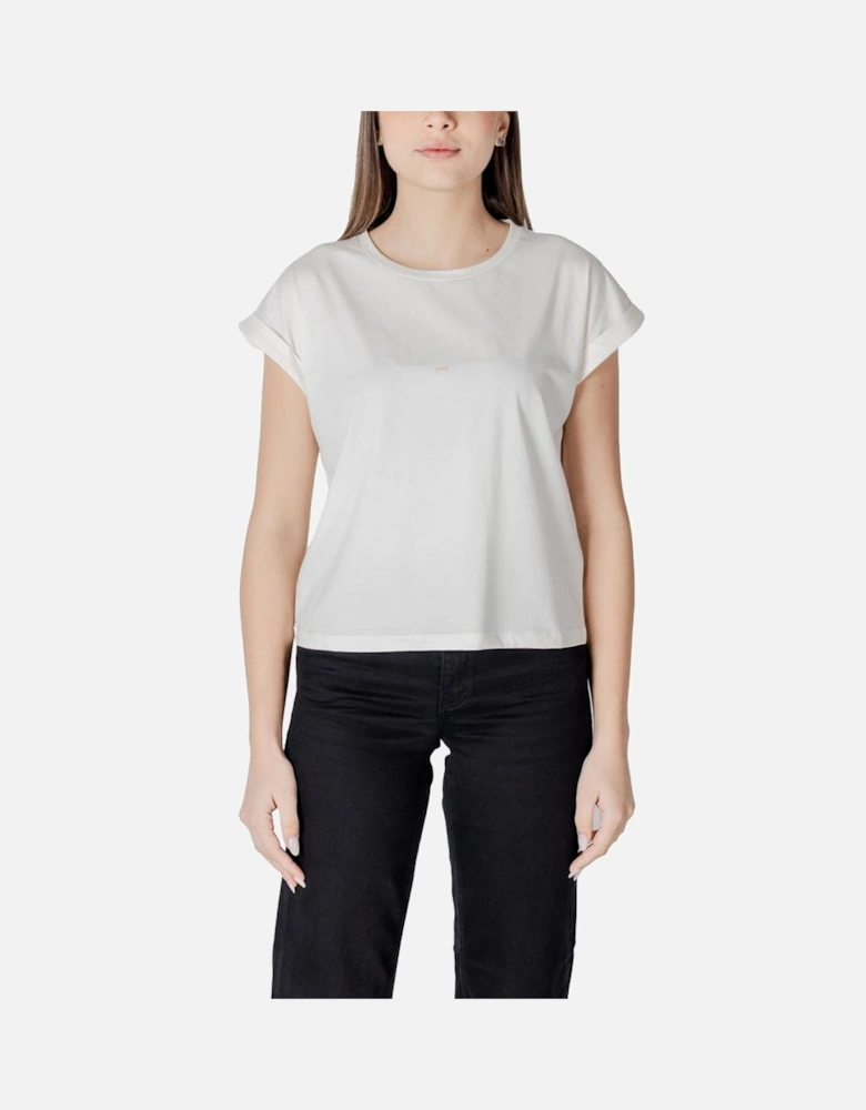 Short-Sleeve Cotton Blend T-Shirt Women - White