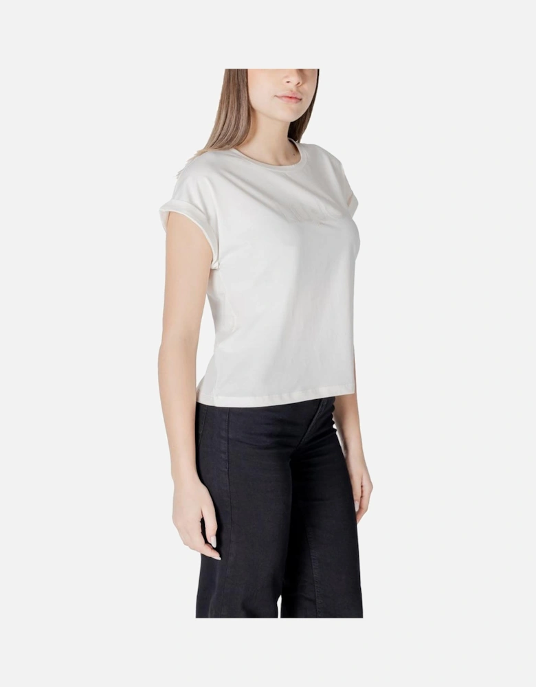 Short-Sleeve Cotton Blend T-Shirt Women - White