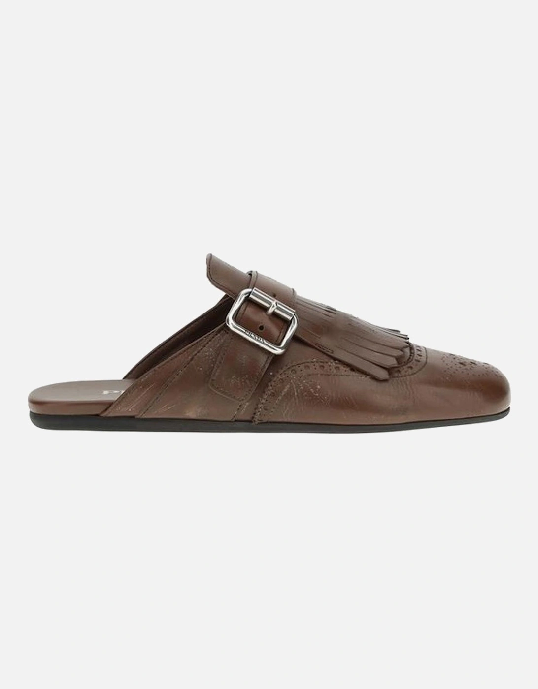 Leather Buckle-Fringe Sabot with Multi-Layered Sole Women - Brown, 5 of 4