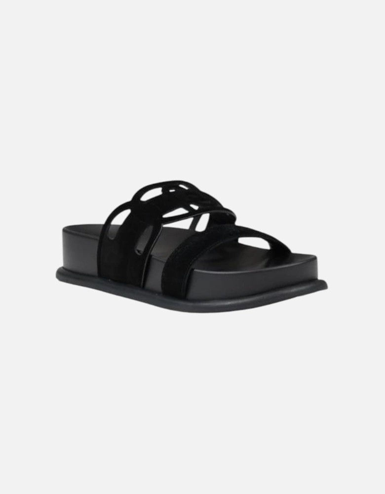 Leather Upper Womens Sandals - Black