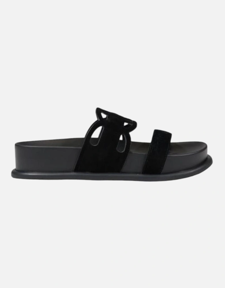 Leather Upper Womens Sandals - Black
