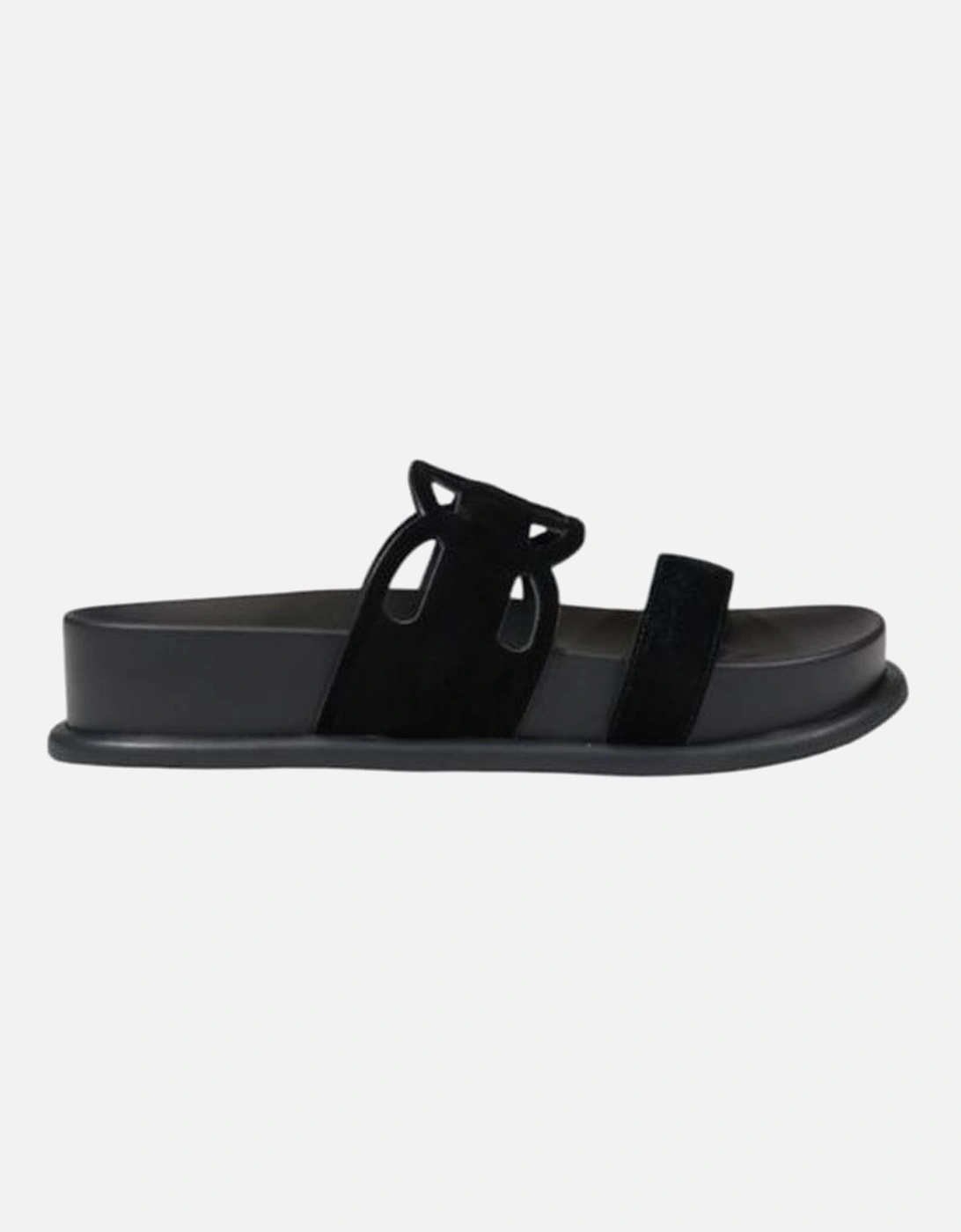 Leather Upper Womens Sandals - Black, 6 of 5
