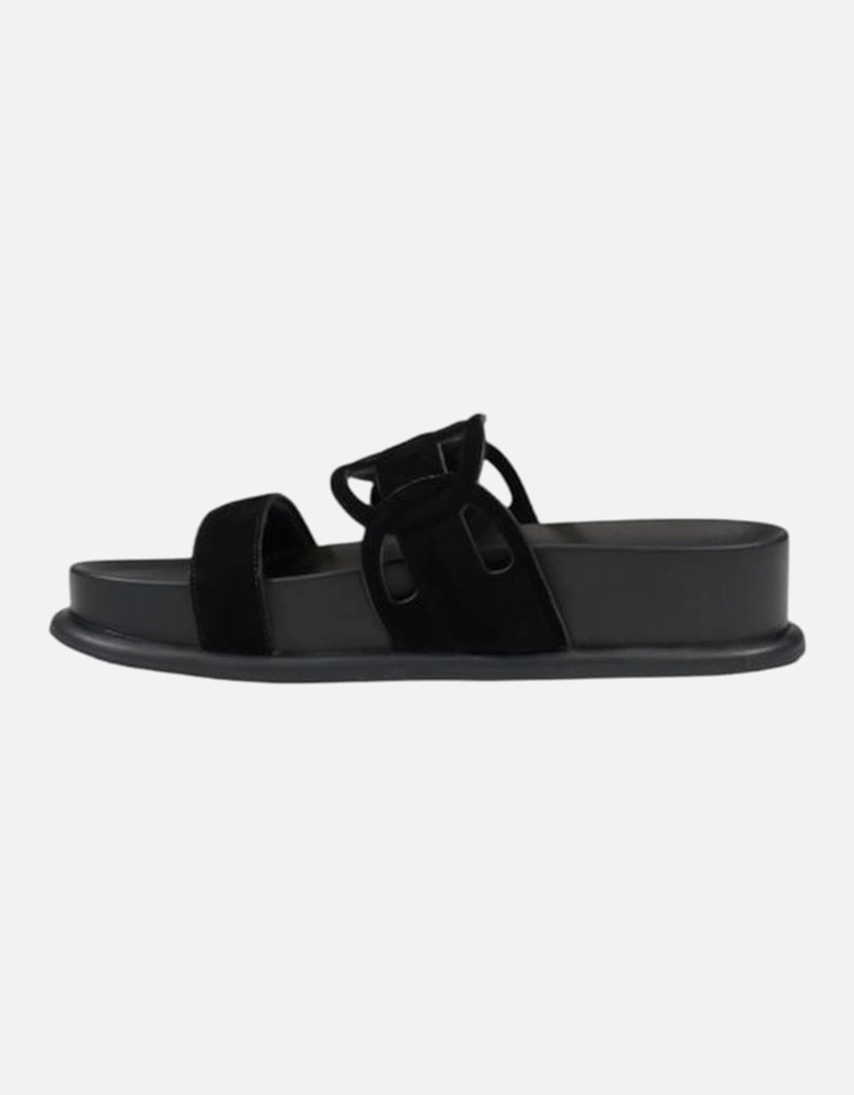 Leather Upper Womens Sandals - Black