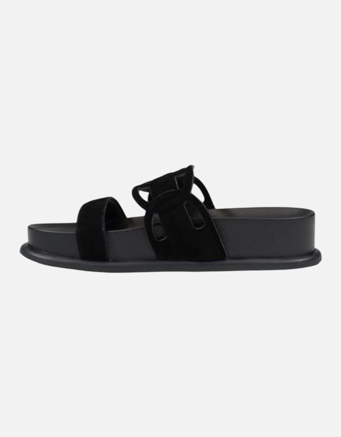 Leather Upper Womens Sandals - Black