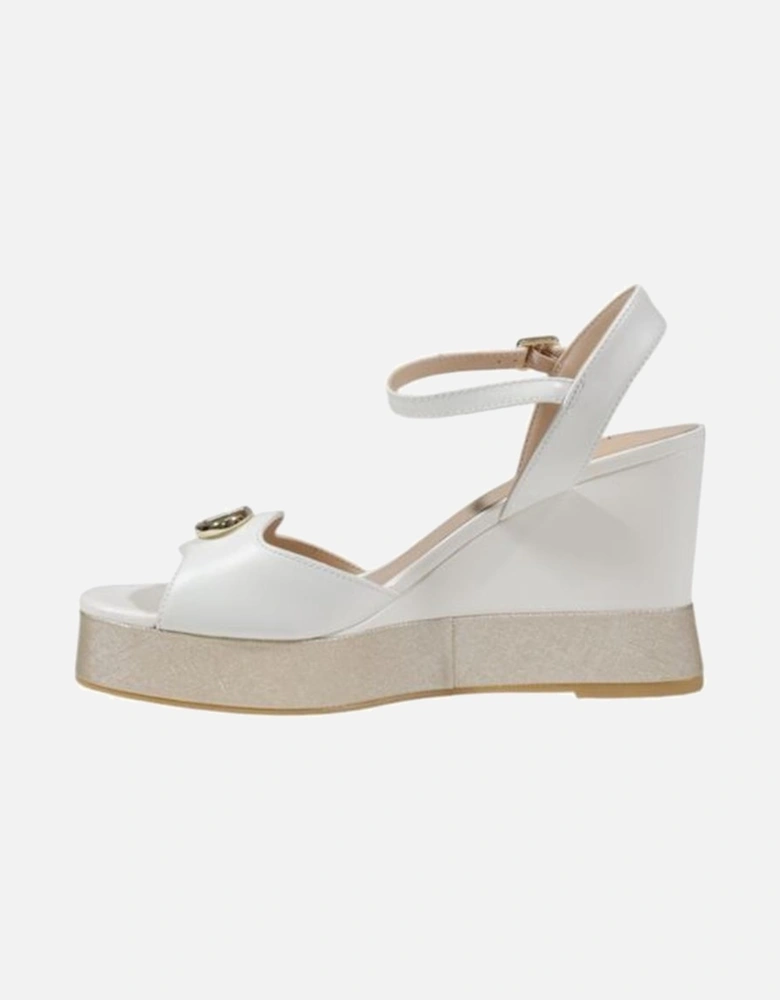 Womens 100% Leather Upper Sandals - Cream