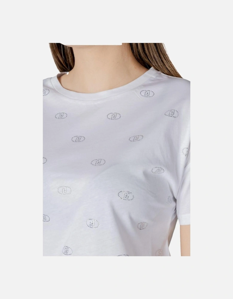 Womens Short Sleeved Cotton T-Shirt - White
