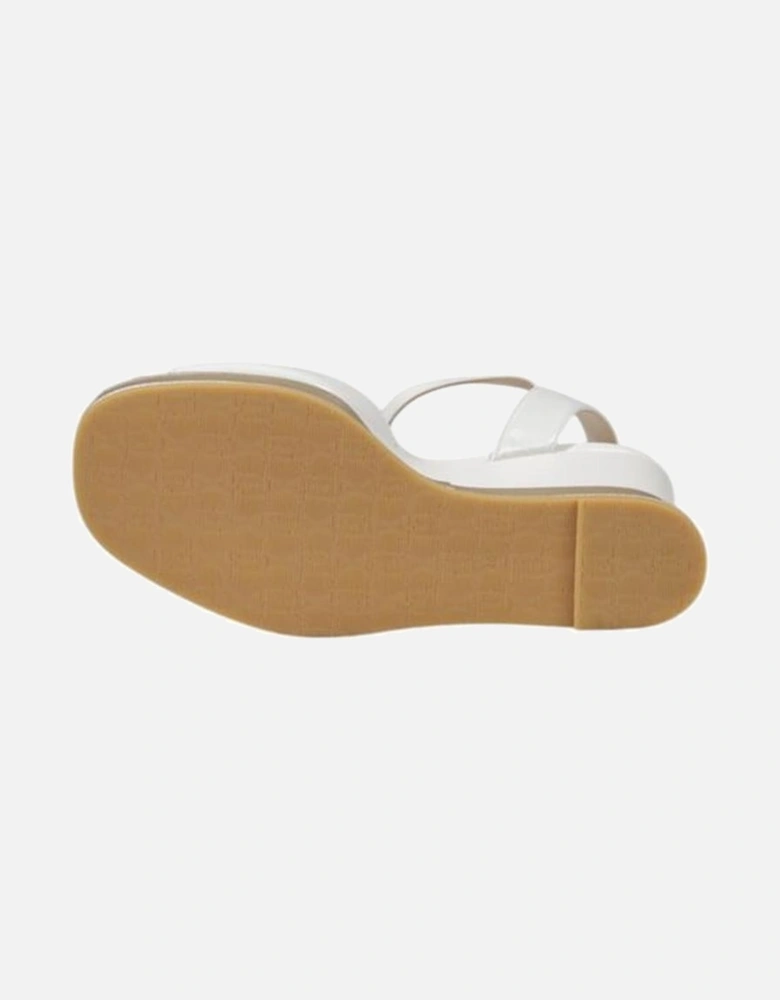 Womens 100% Leather Upper Sandals - Cream