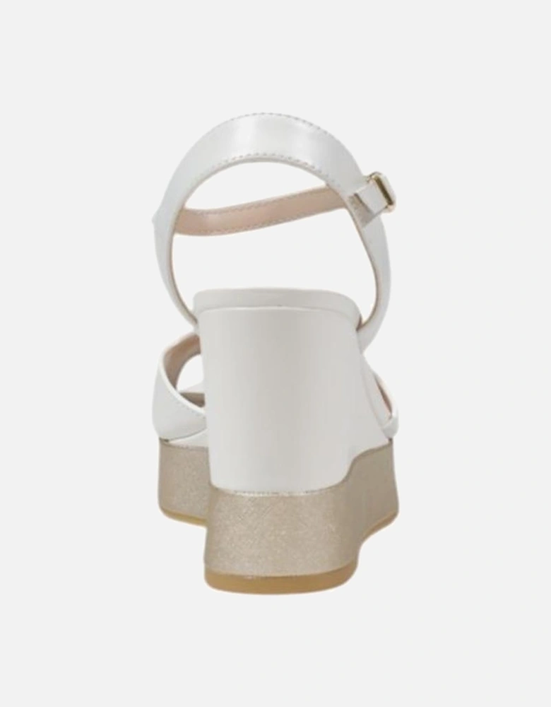 Womens 100% Leather Upper Sandals - Cream