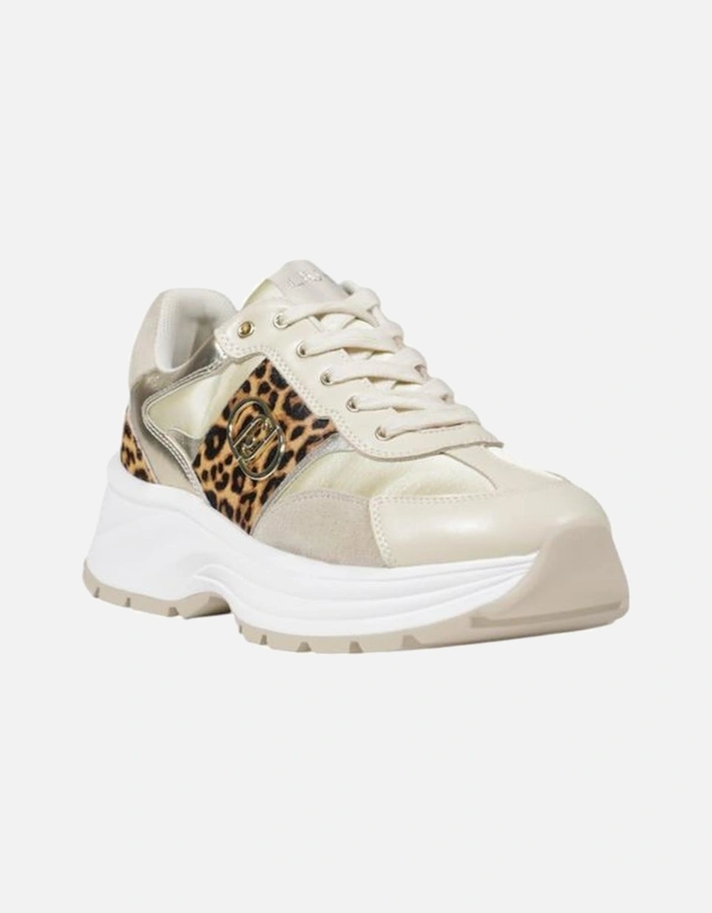 Luxury Leather and Polyester Sneakers Women - Gold