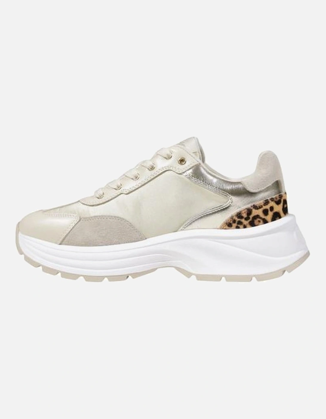 Luxury Leather and Polyester Sneakers Women - Gold