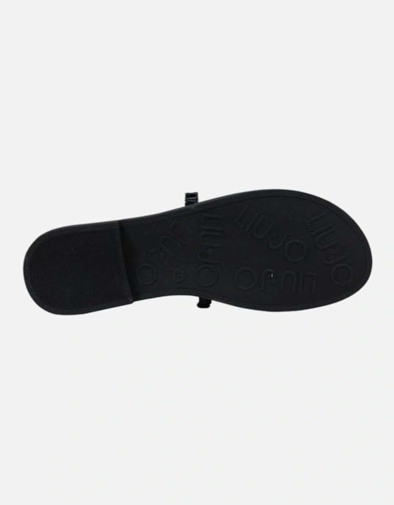 Elegant Polyurethane Sandals with Metal Details Women - Black And