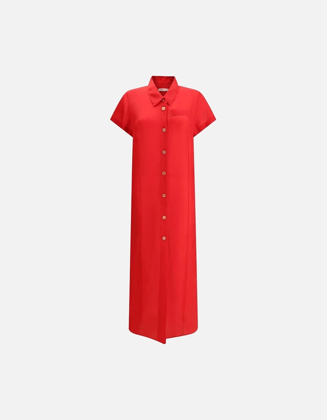Shirt Dress Midi Relaxed Fit Women - Red Dresses, 4 of 3