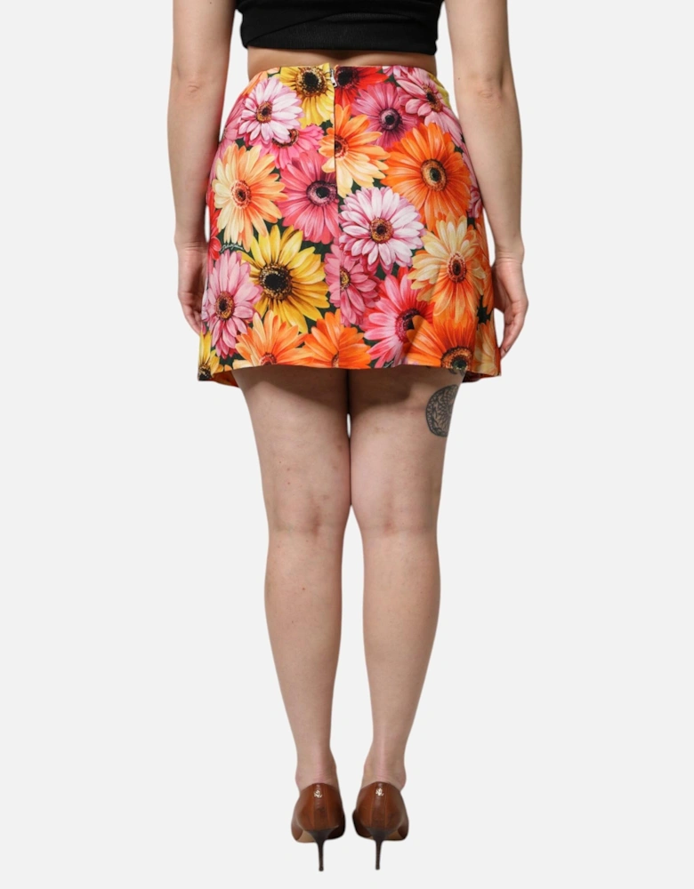 Floral Print A-Line Mini Skirt Women - Multicolor
