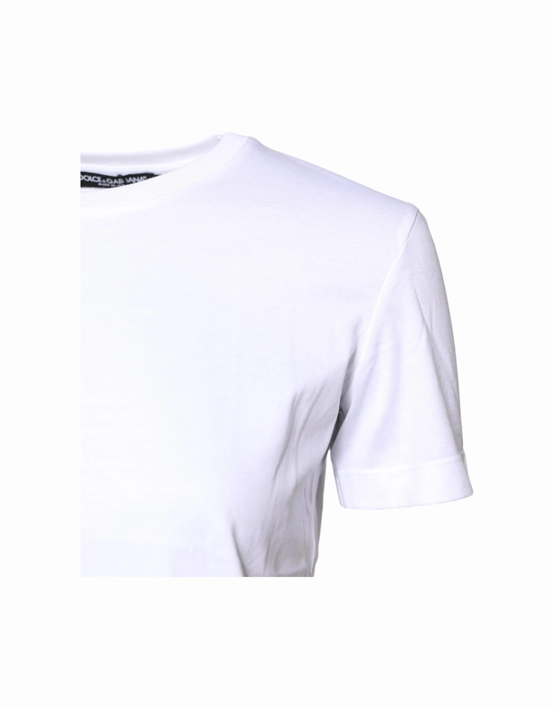 Short Sleeve Crew Neck Cotton T-Shirt Women - White