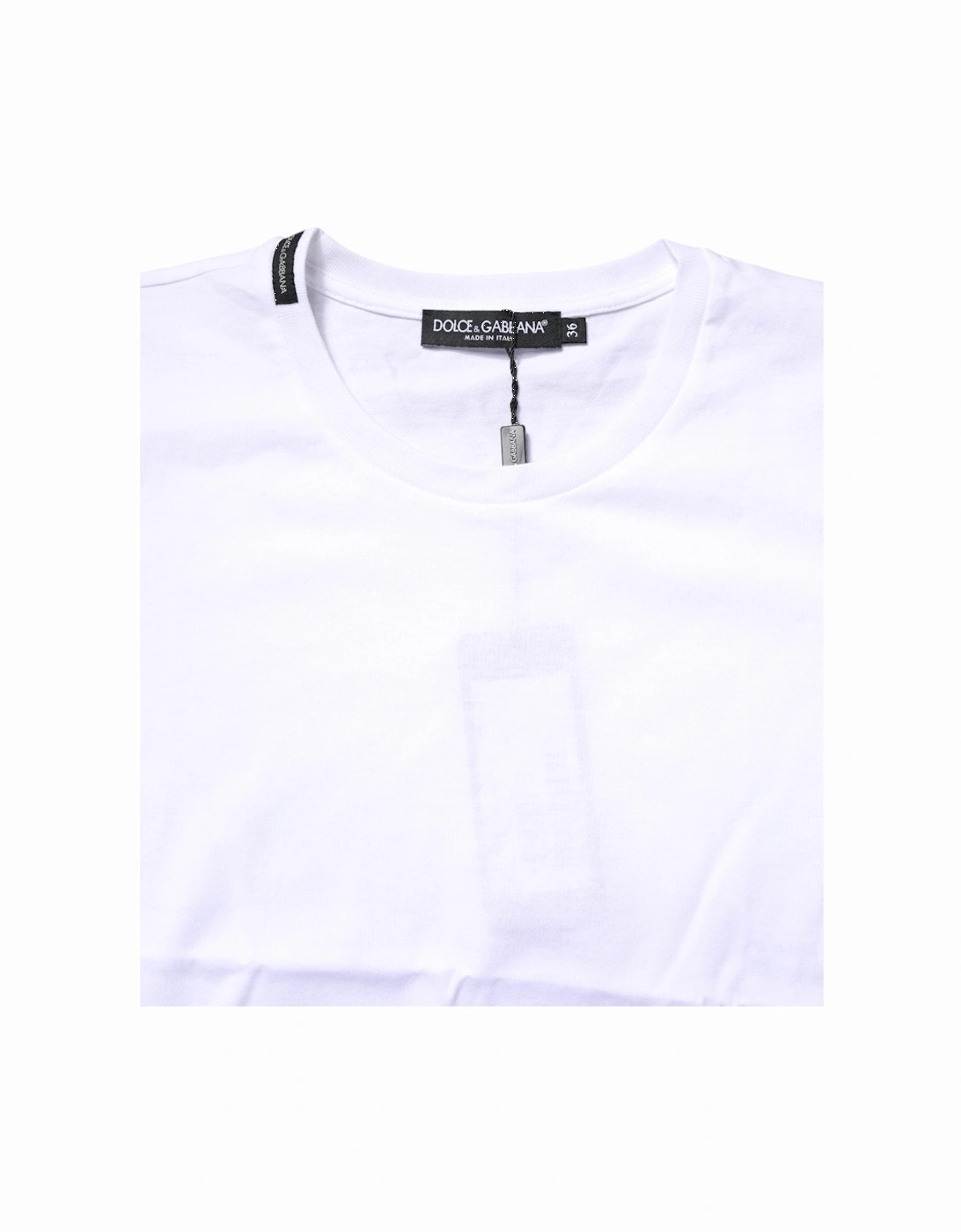 Short Sleeve Crew Neck Cotton T-Shirt Women - White
