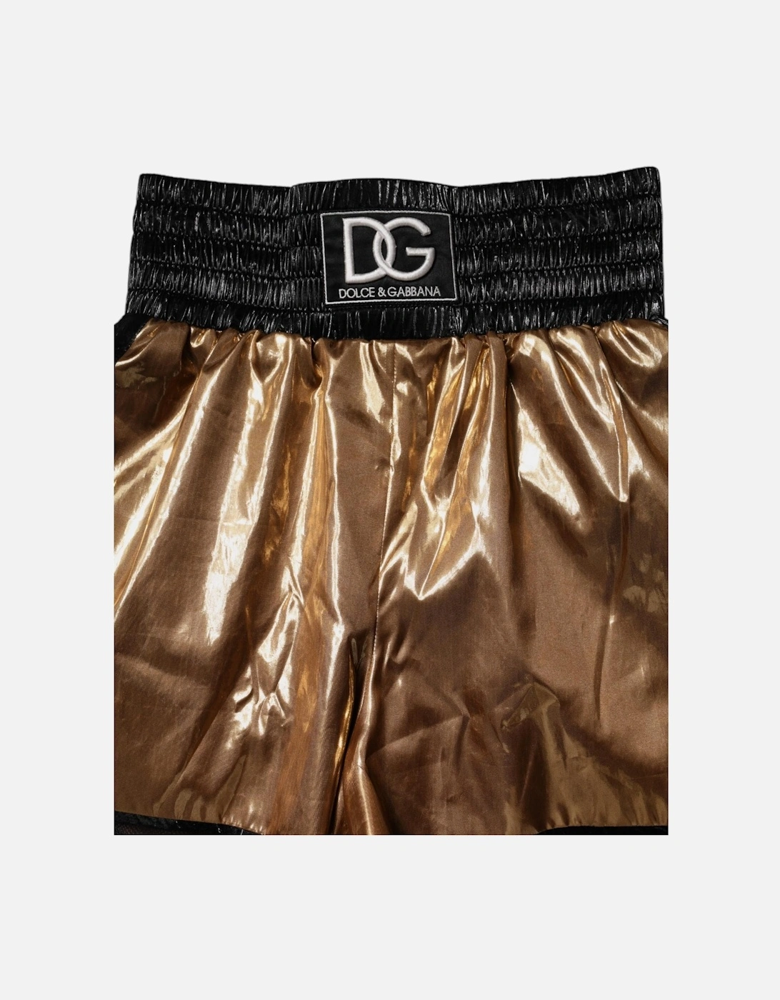 Metallic DG Logo High Waist Hot Pants Shorts Women - Gold