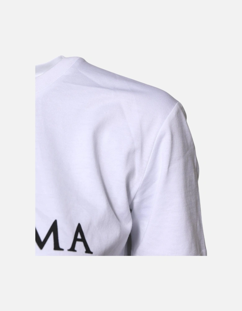 Sacred Heart Print Cotton Pullover T-Shirt Women - White