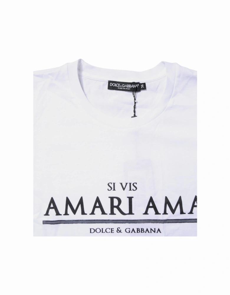 Sacred Heart Print Cotton Pullover T-Shirt Women - White