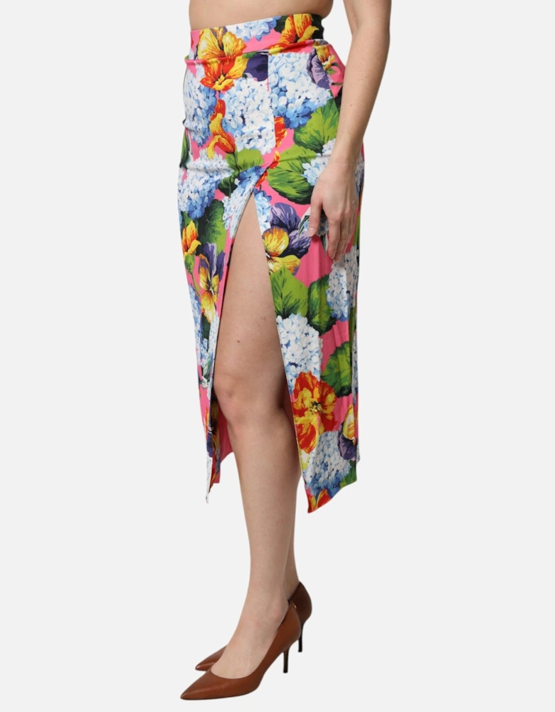 Floral Print Pencil Skirt with Side Slit Women - Multicolor