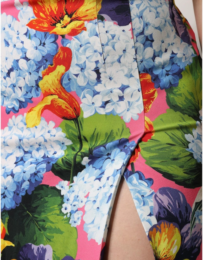 Floral Print Pencil Skirt with Side Slit Women - Multicolor
