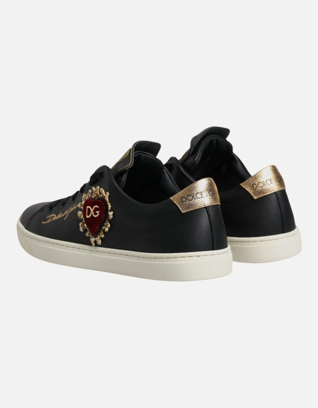 Low-Top Calf Leather Lace-Up Sneakers Women - Black