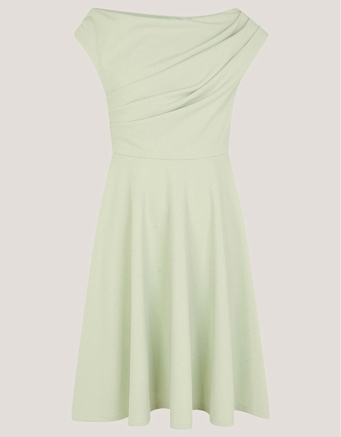 Girls One-shoulder Drape Skater Dress - Light Green, 2 of 1
