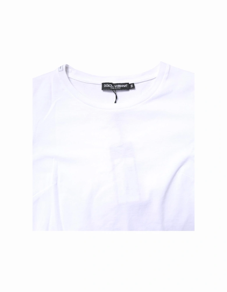 Short Sleeves Crew Neck Cotton T-Shirt Women - White