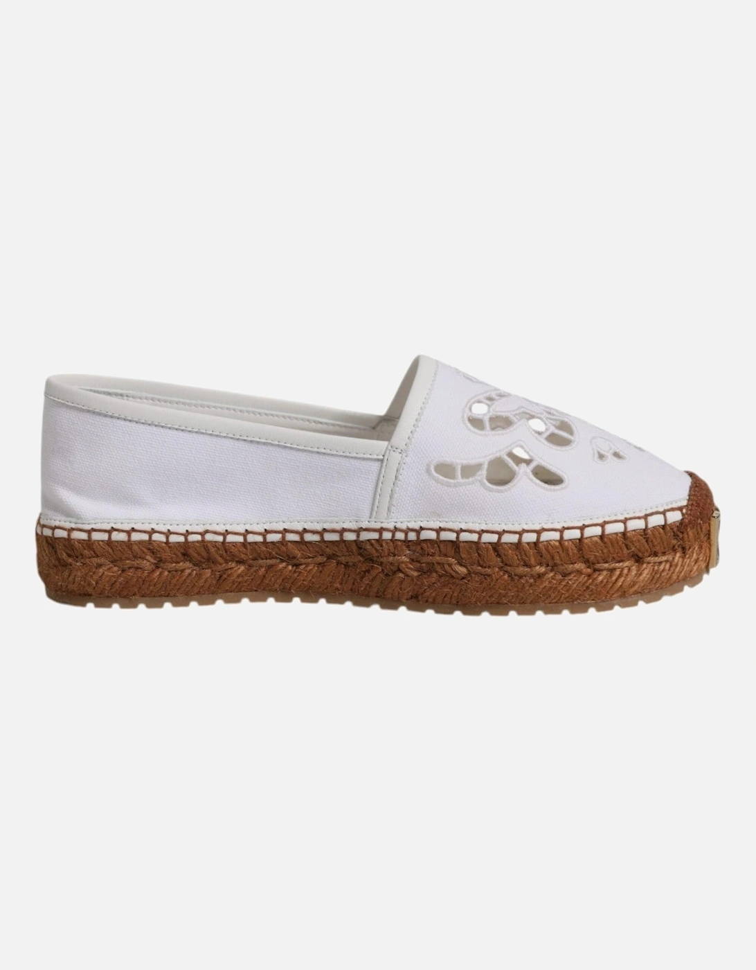 Embroidered Canvas Espadrille Slip-On Loafers Women - White Flats, 7 of 6