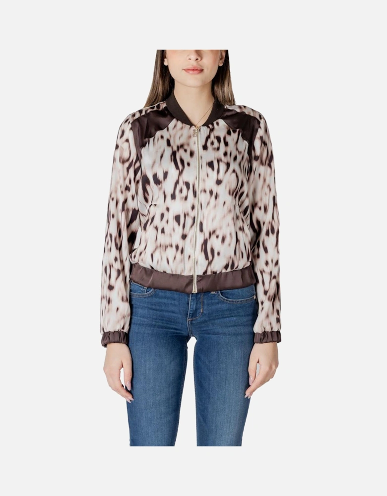 Versatile Lightweight Polyester Jacket Women - Beige Jackets