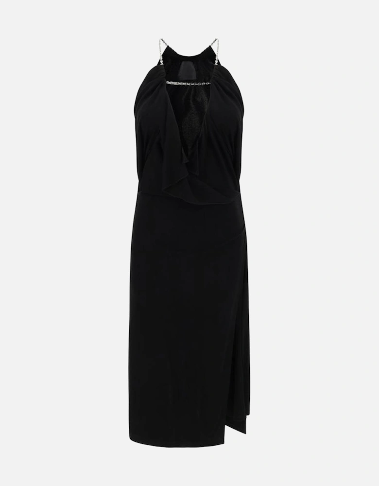 Chain Embellished Cut-Out Midi Dress Women - Black Dresses