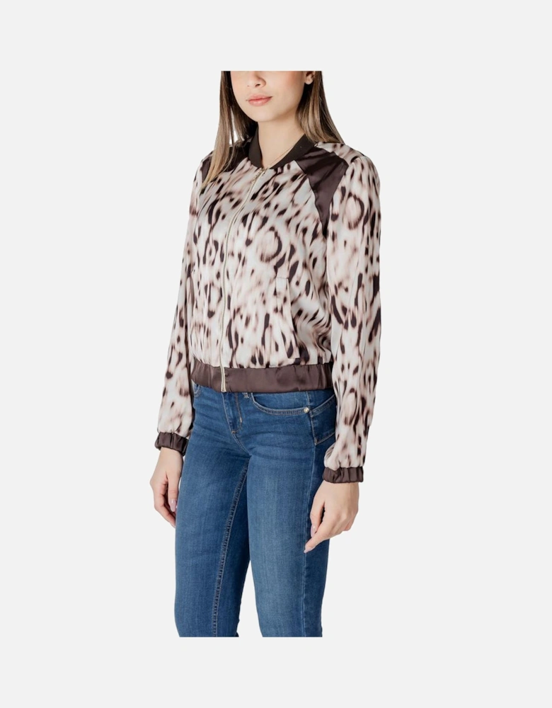 Versatile Lightweight Polyester Jacket Women - Beige Jackets