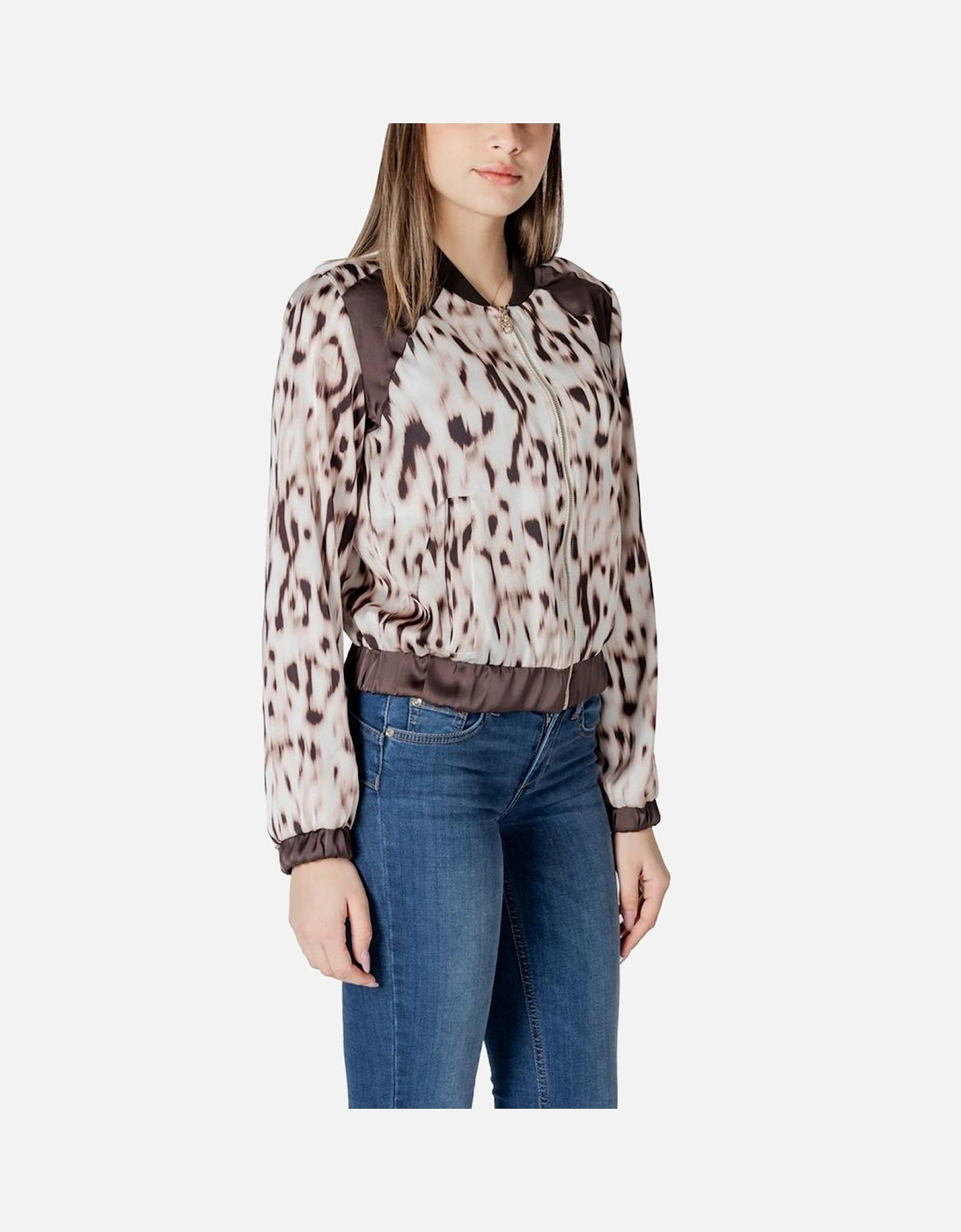 Versatile Lightweight Polyester Jacket Women - Beige Jackets