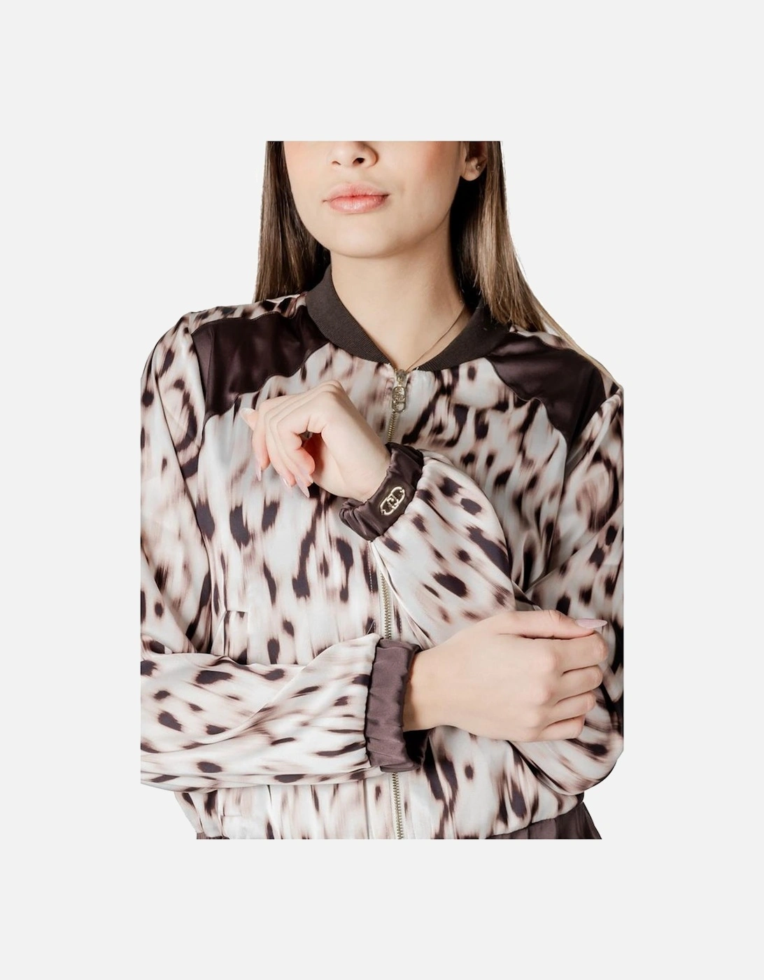 Versatile Lightweight Polyester Jacket Women - Beige Jackets