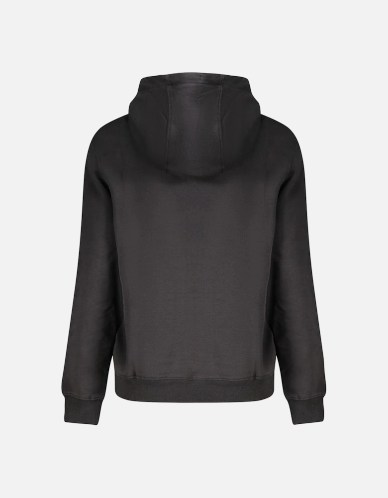 Long-Sleeve Printed Hooded Sweatshirt Women - Black Sweaters