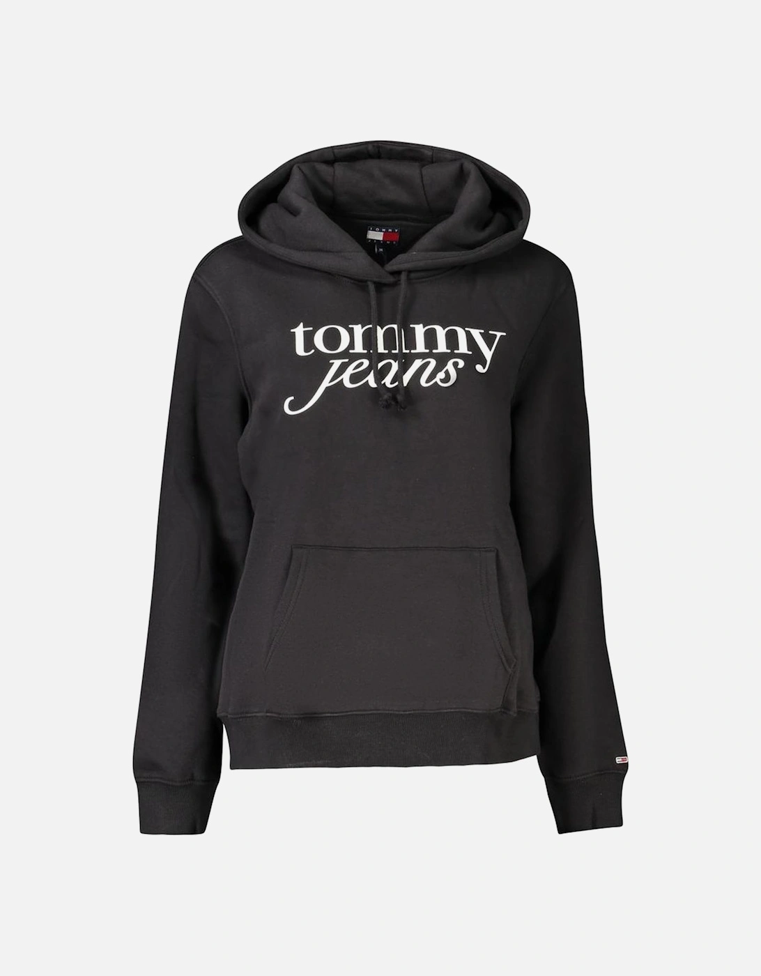 Long-Sleeve Printed Hooded Sweatshirt Women - Black Sweaters, 3 of 2