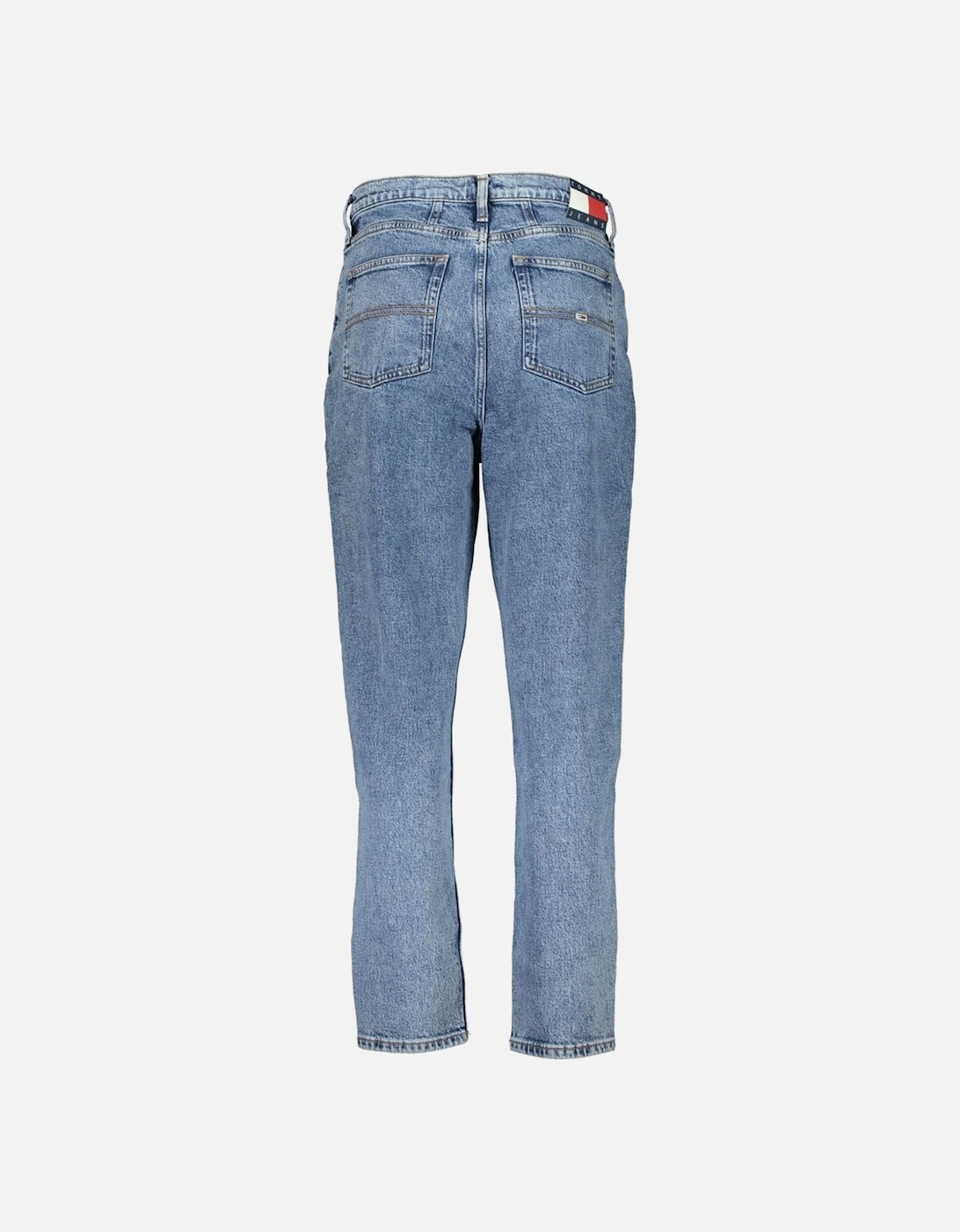 Ultra High Tapered Mom Jeans with Embroidery Women - Blue Jeans
