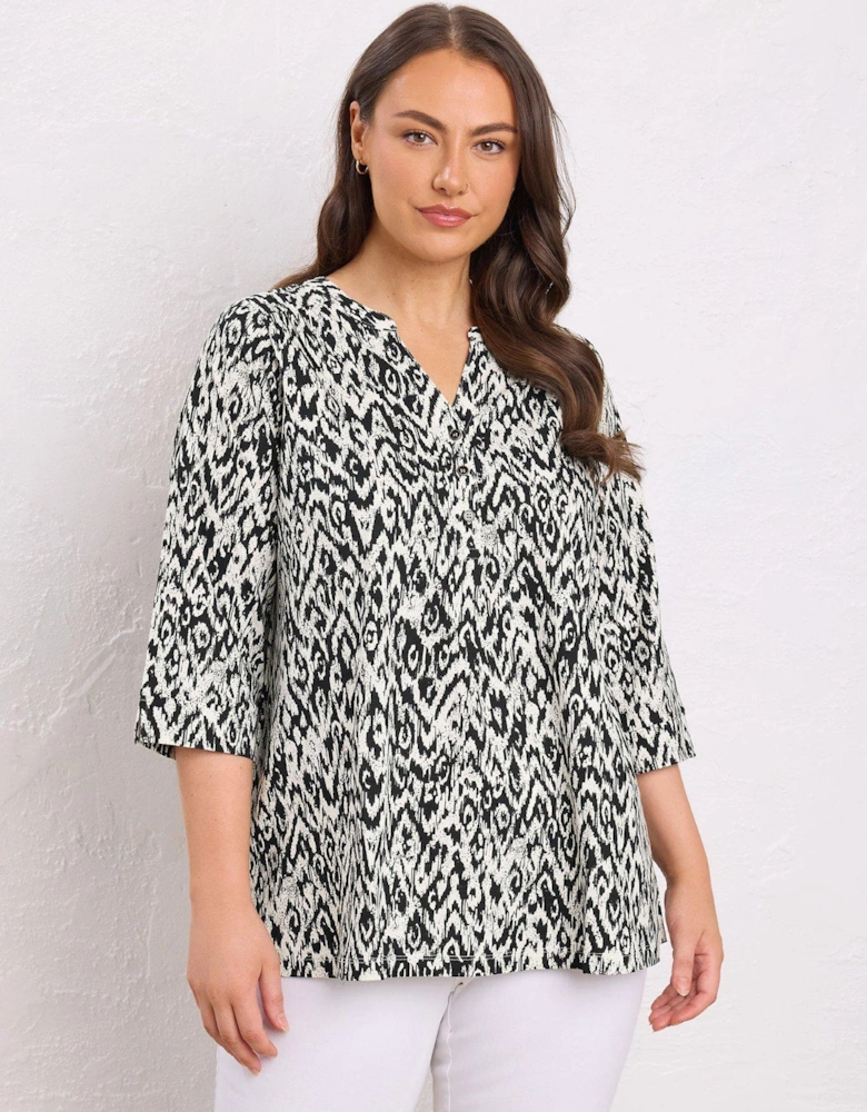 Pleat Front Henley - Natural