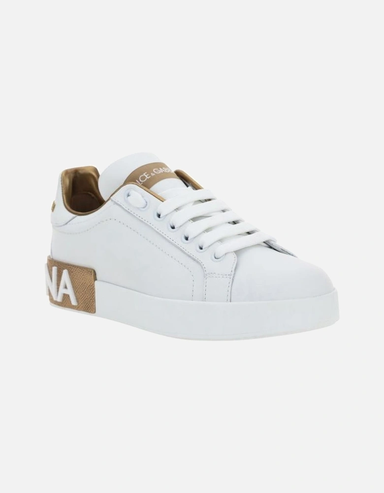 Calfskin Portofino Lace-Up Sneakers Women - White