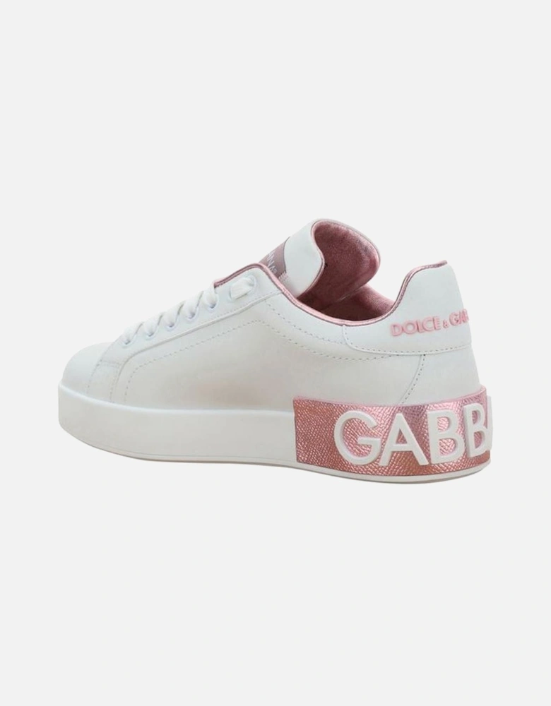 Calfskin Portofino Lace-Up Sneakers Women - White
