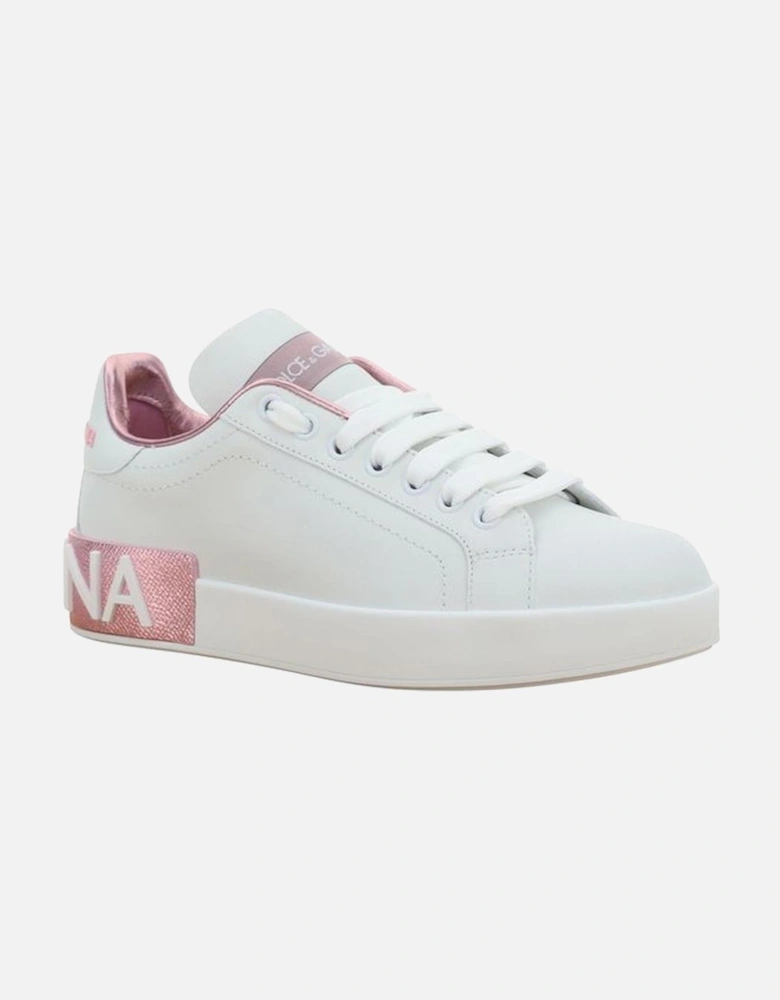 Calfskin Portofino Lace-Up Sneakers Women - White