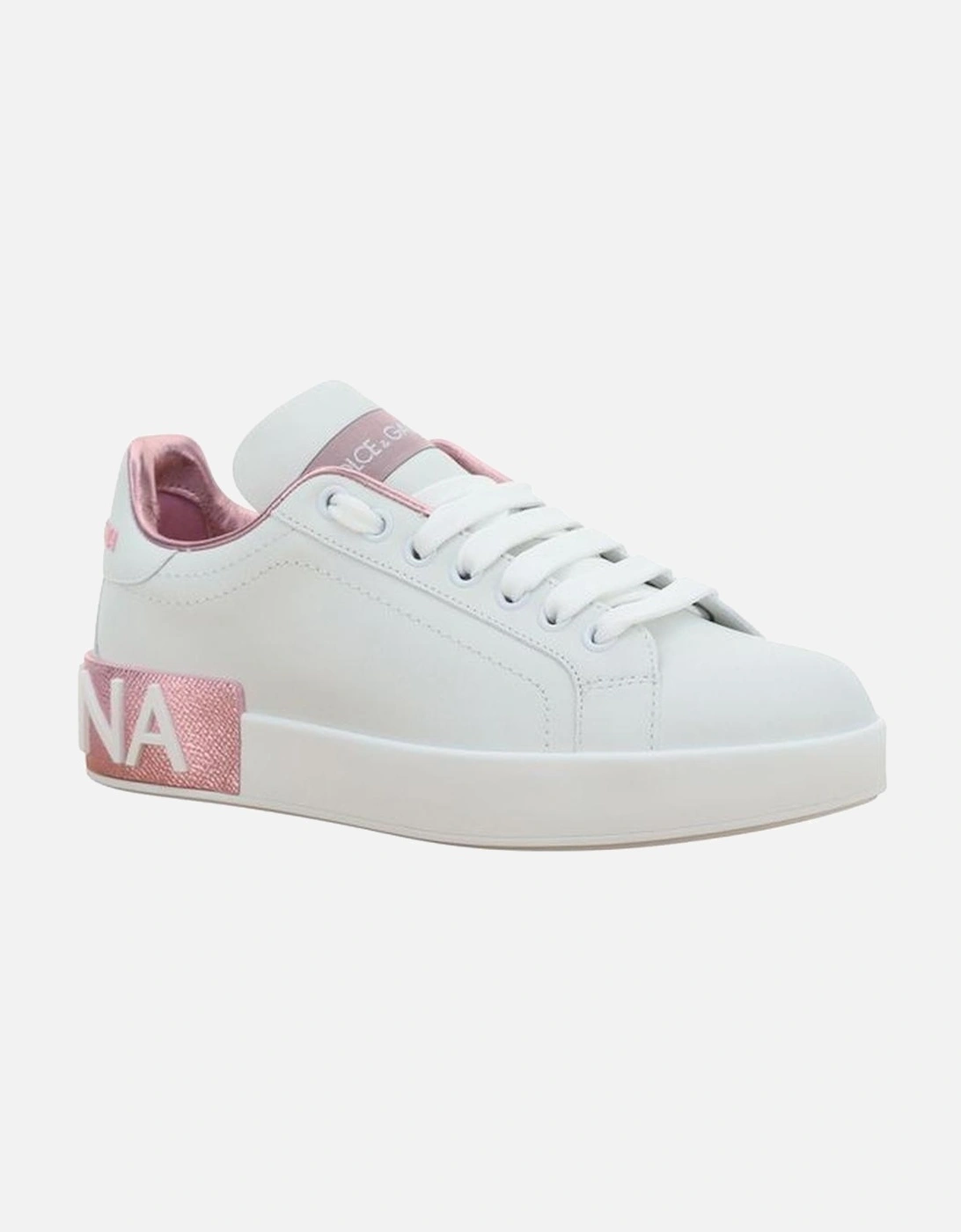 Calfskin Portofino Lace-Up Sneakers Women - White