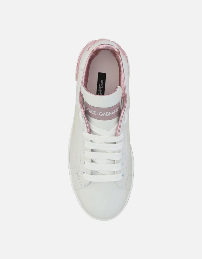 Calfskin Portofino Lace-Up Sneakers Women - White