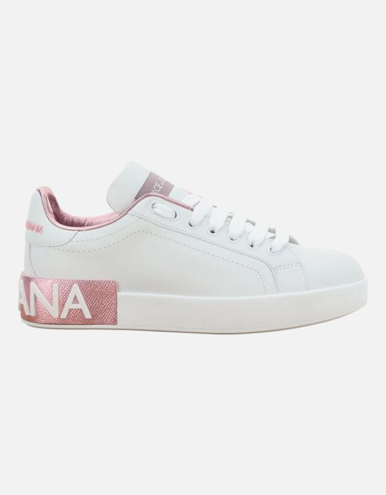 Calfskin Portofino Lace-Up Sneakers Women - White
