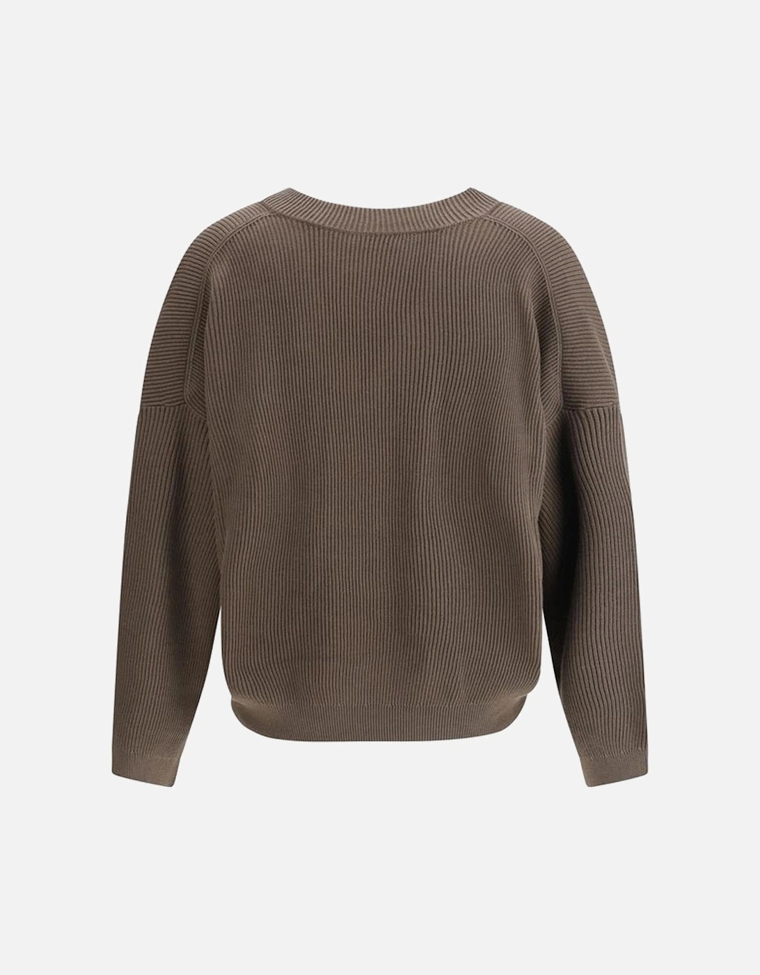V-Neck Cotton Sweater with Jewel Embellishments Women - Green