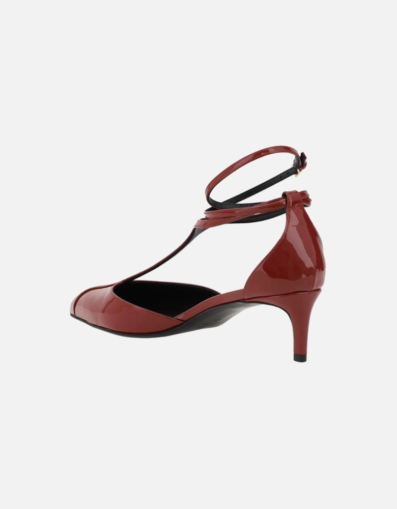 Elegant T-Strap Almond Toe Mia Pumps Women - Red