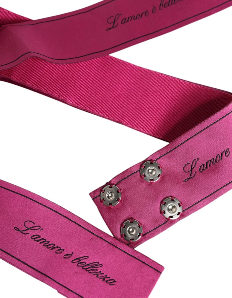 Logo Detail Waist Belt with Snap Button Closure Women - Pink