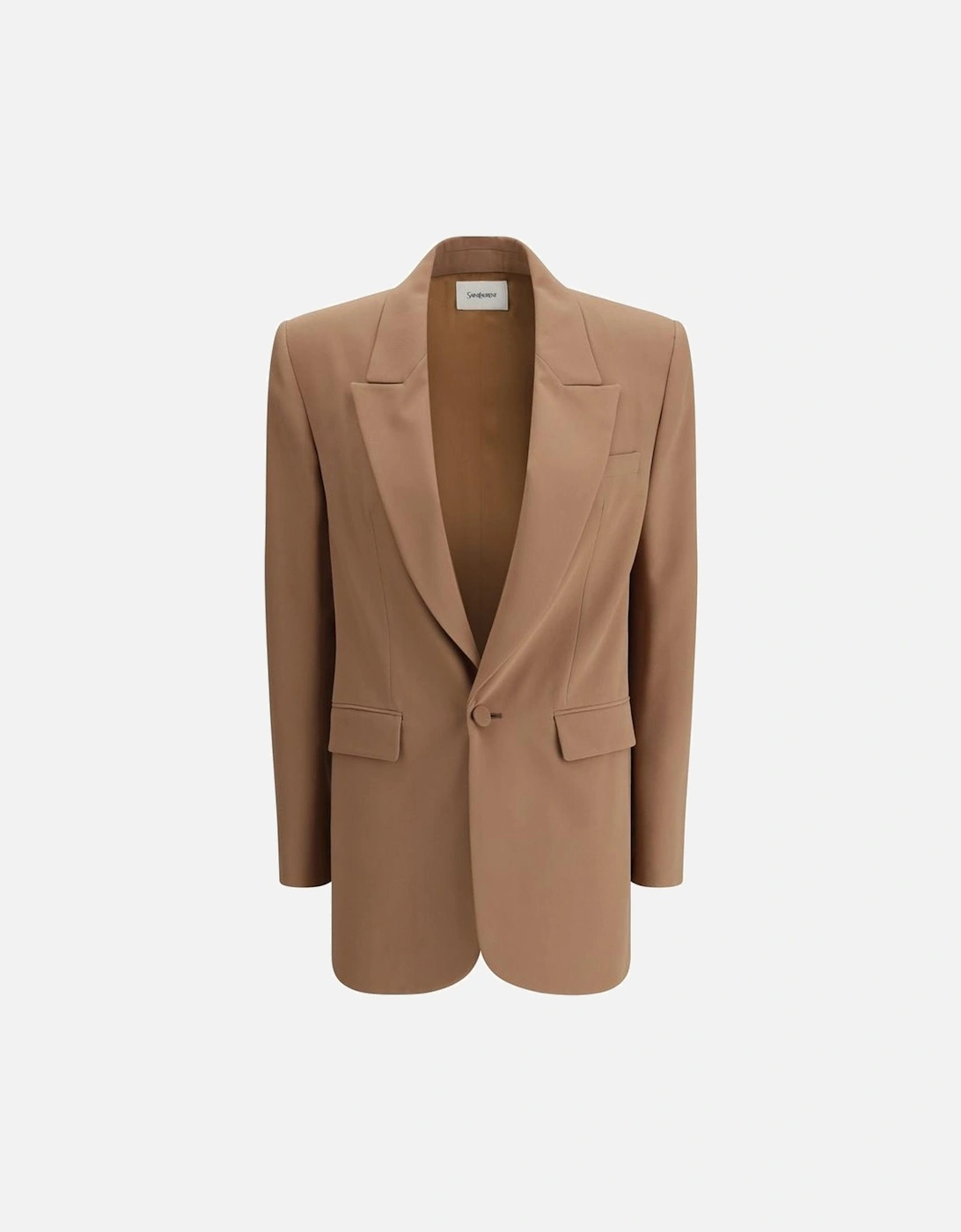 Single-Breasted Peaked Lapel Blazer Women - Beige Suits, 4 of 3