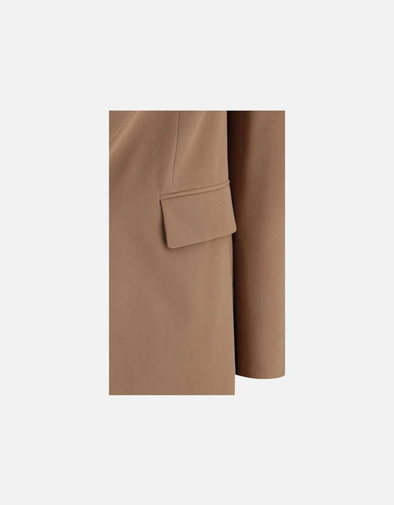 Single-Breasted Peaked Lapel Blazer Women - Beige Suits