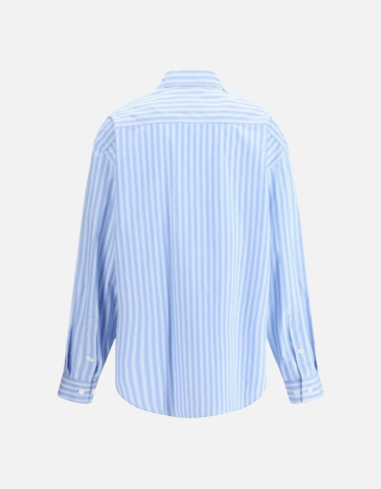 Slim-Fit Cotton Blend Button-Up Shirt Women - Blue