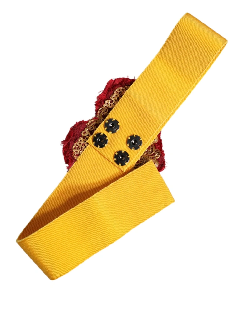 High-Quality Cotton Viscose Waist Belt Women - Yellow